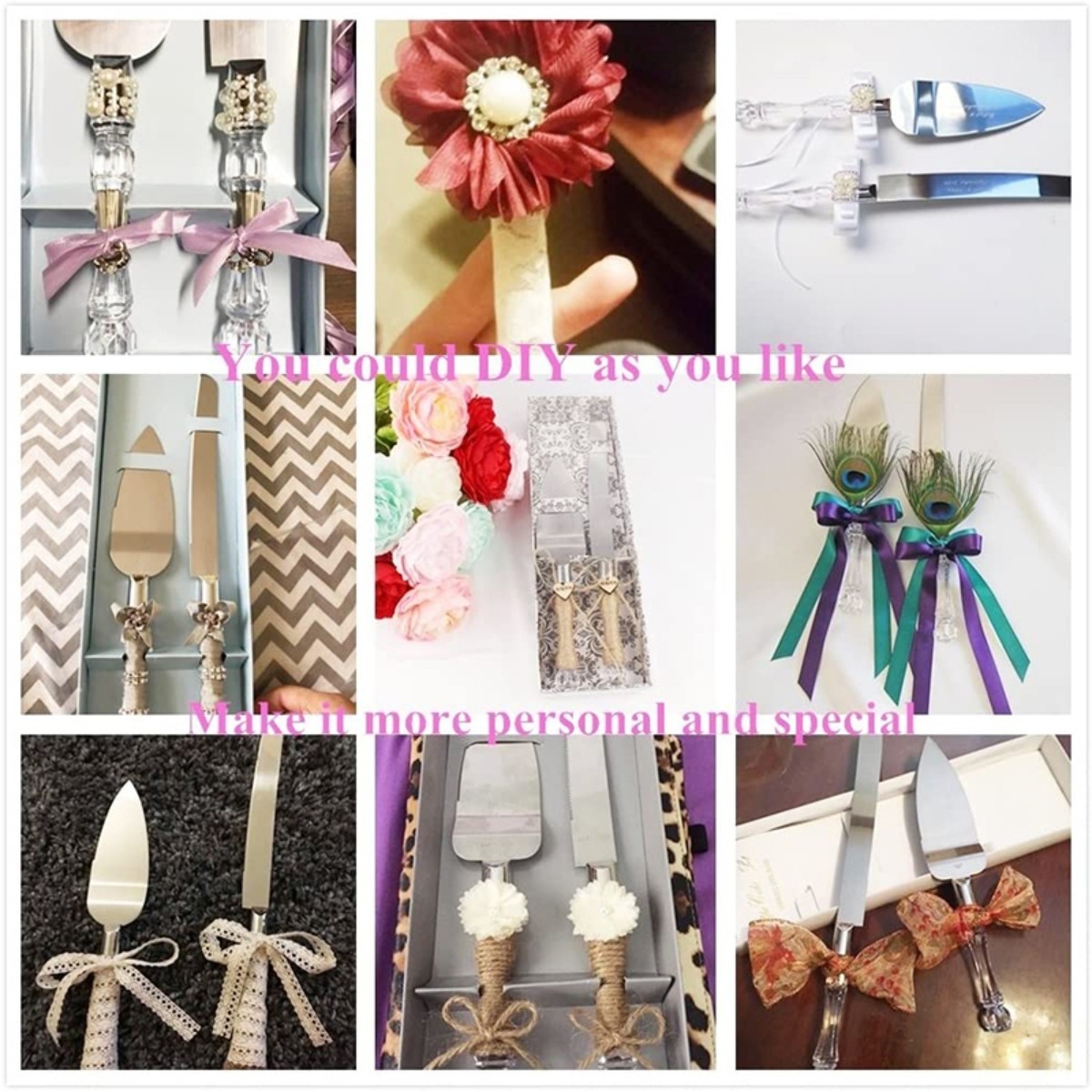 Cuchillo Y Pala Para Servir Torta Cumpleaños Bodas 2 Piezas - Imagen 4
