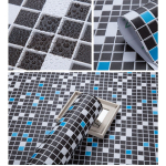 Papel Adhesivo Empapelar Paredes Azulejos Cuadriculado Negro - Imagen 3