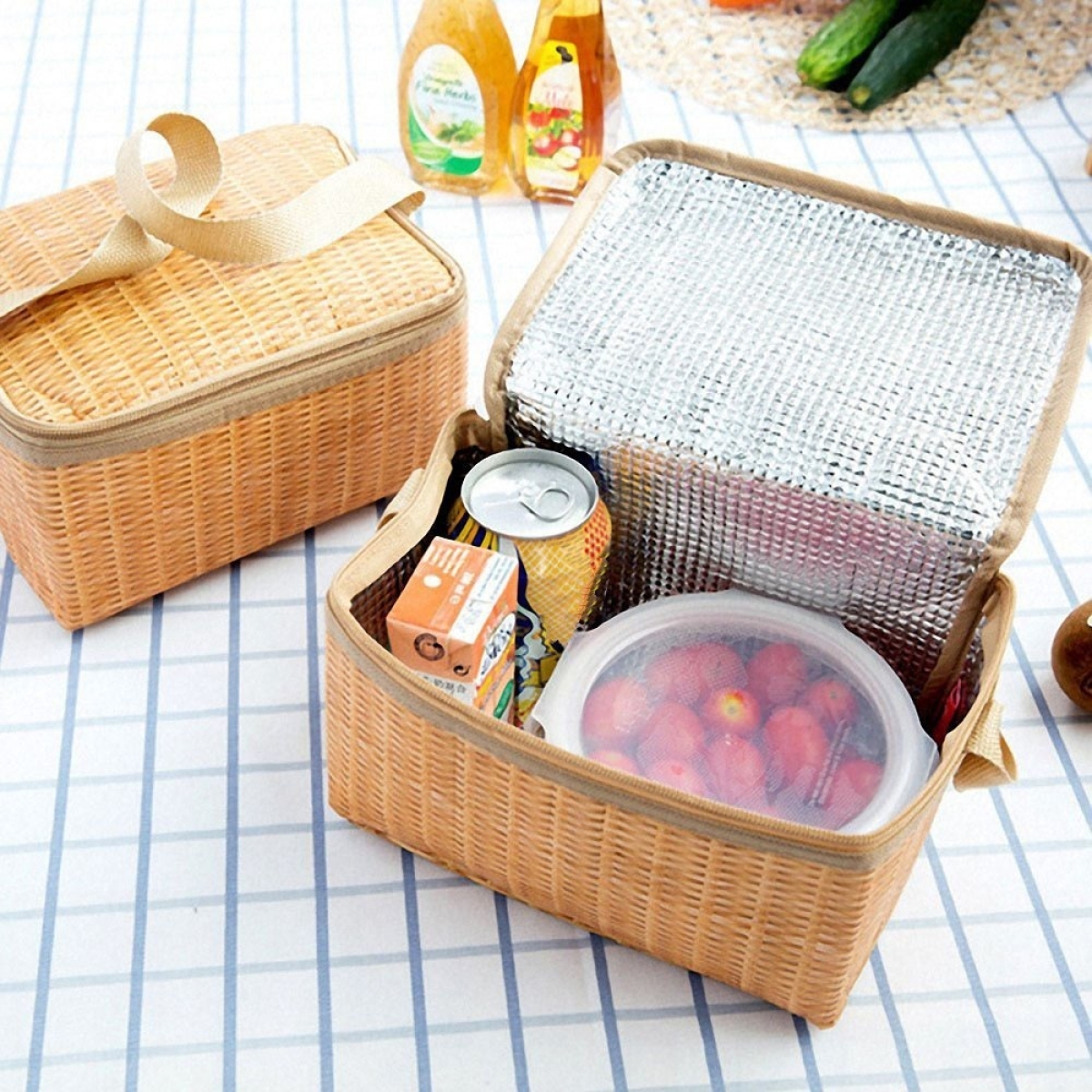 Bolsa Conservadora Lunchera Picnic Con Recubrimiento Interno - Imagen 4
