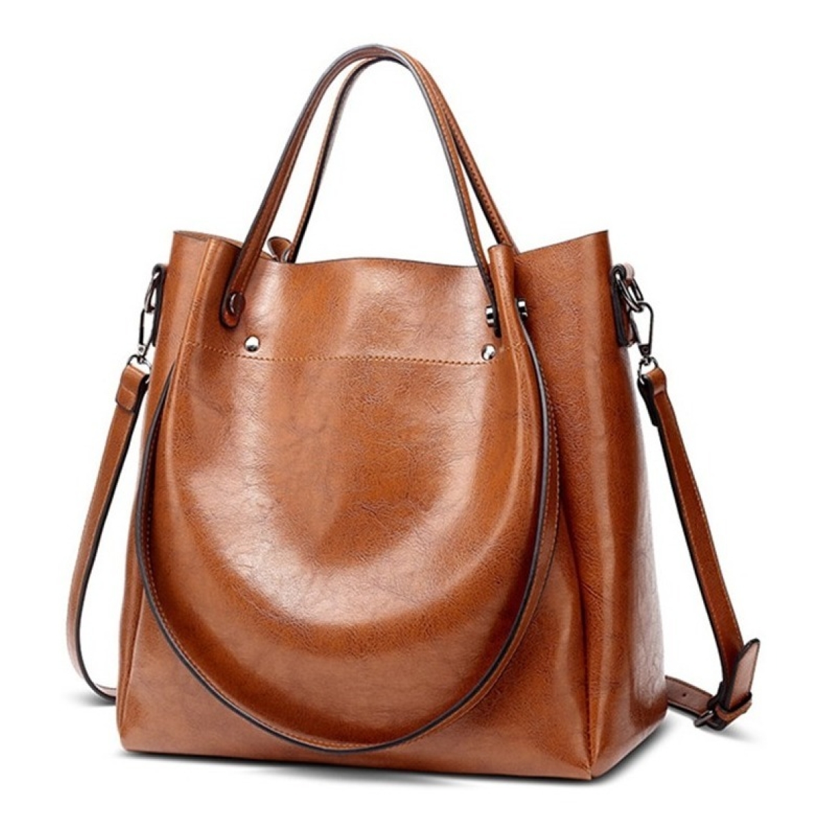 Bolso Cartera Grande Cuero Pu Diseño Informal Gran Capacidad - Imagen 7