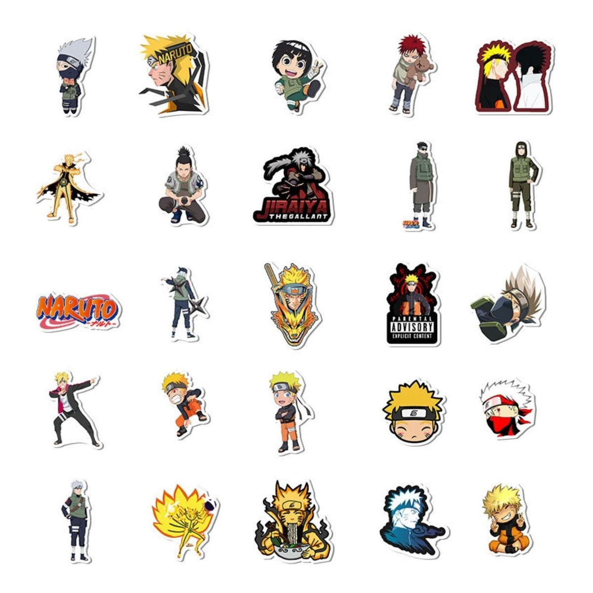 Set De 50 Pegotines Stickers De Naruto Anime Manga Vinilico - Imagen 8