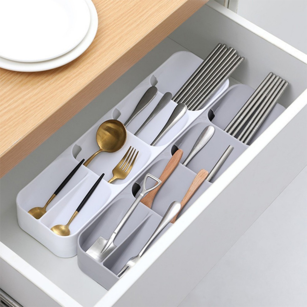 Organizador Cubiertos Cubiertero Para Cajon Cocina Excelente - Imagen 4