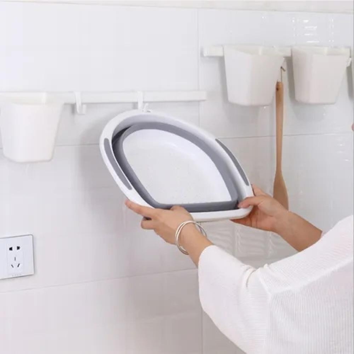 Colador De Silicona Plegable Lava Vegetales Frutas Cocina - Imagen 10