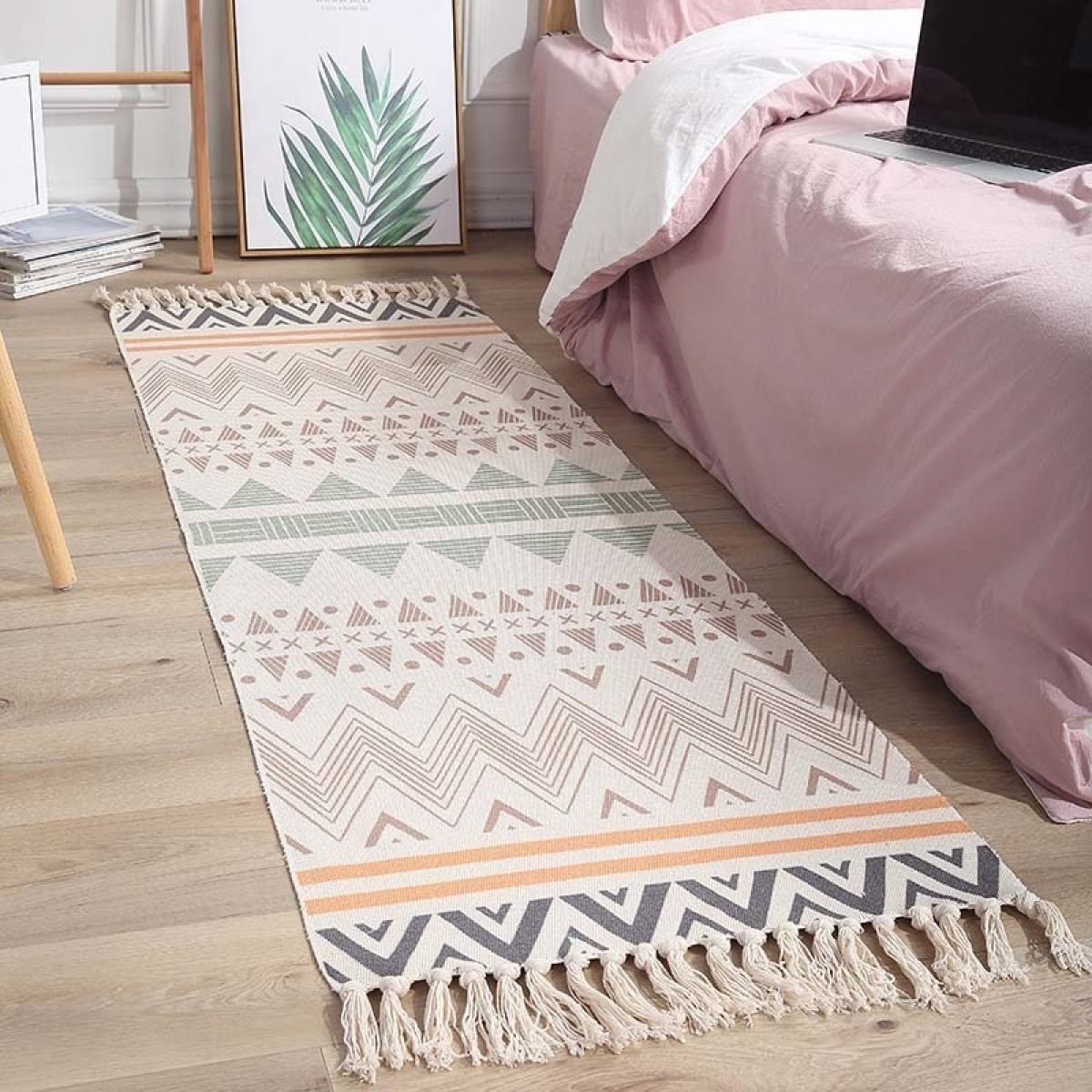 Alfombras Nórdicas Vintage Con Borlas Flecos Textil 180 Cm - Imagen 5