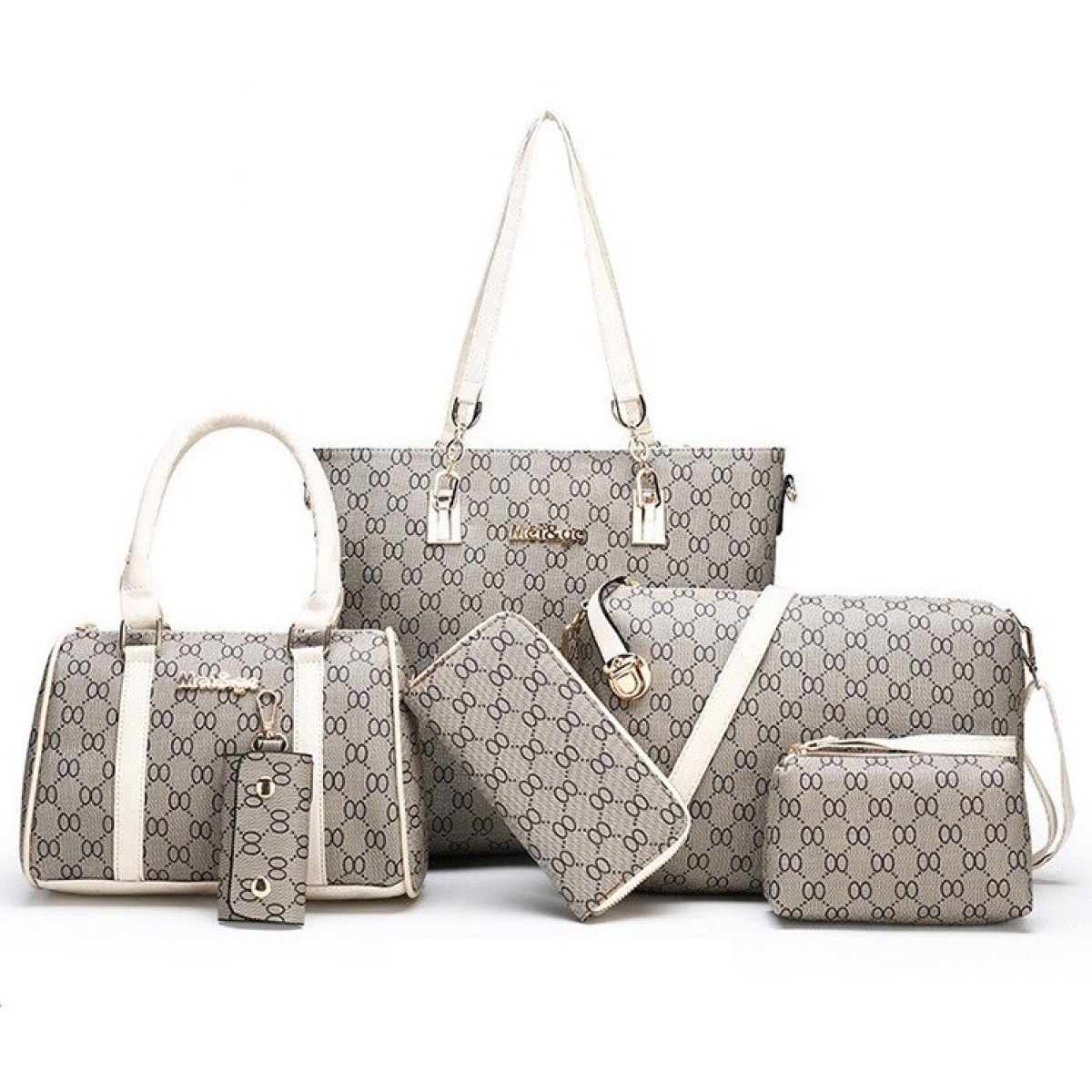 Set De Cartera Bolso Dama Moderna 6 Piezas Estampada - Imagen 9