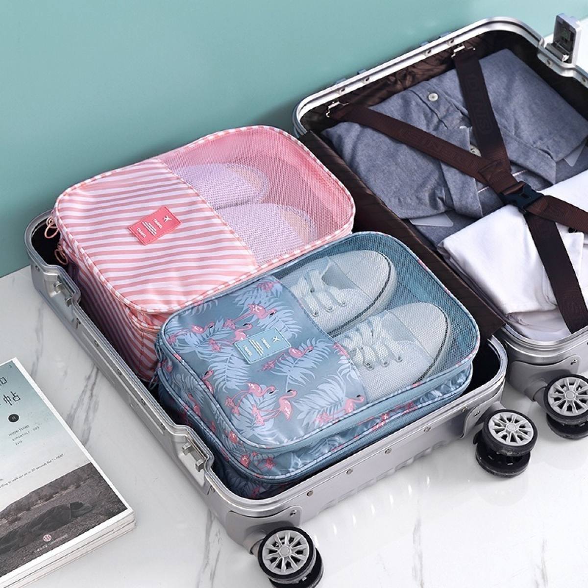 Organizador Multiuso Doble Capa Para Calzado Viaje - Imagen 11