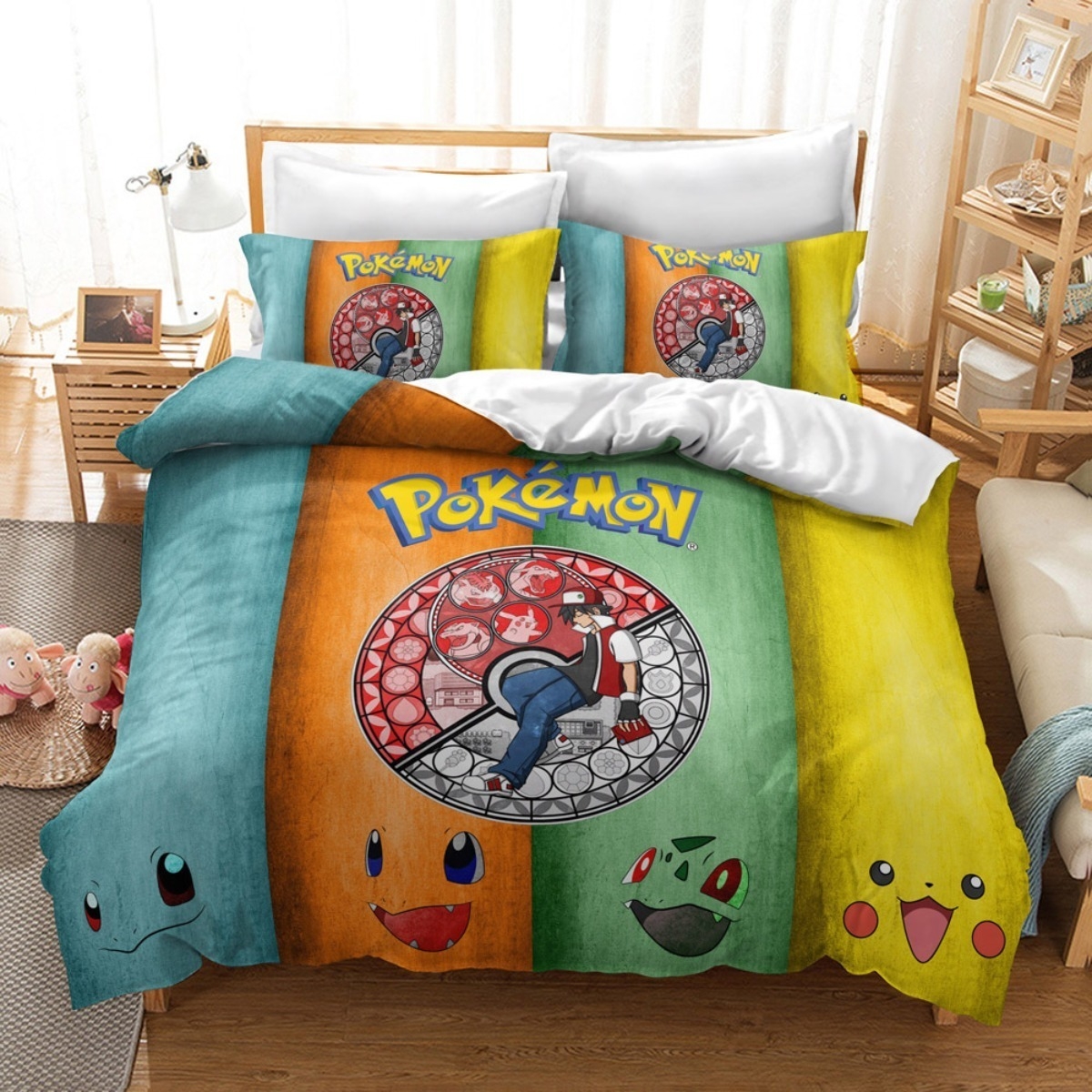Juego De Ropa De Cama Para Niños Diseños Pokemon 1 Plaza - Imagen 3