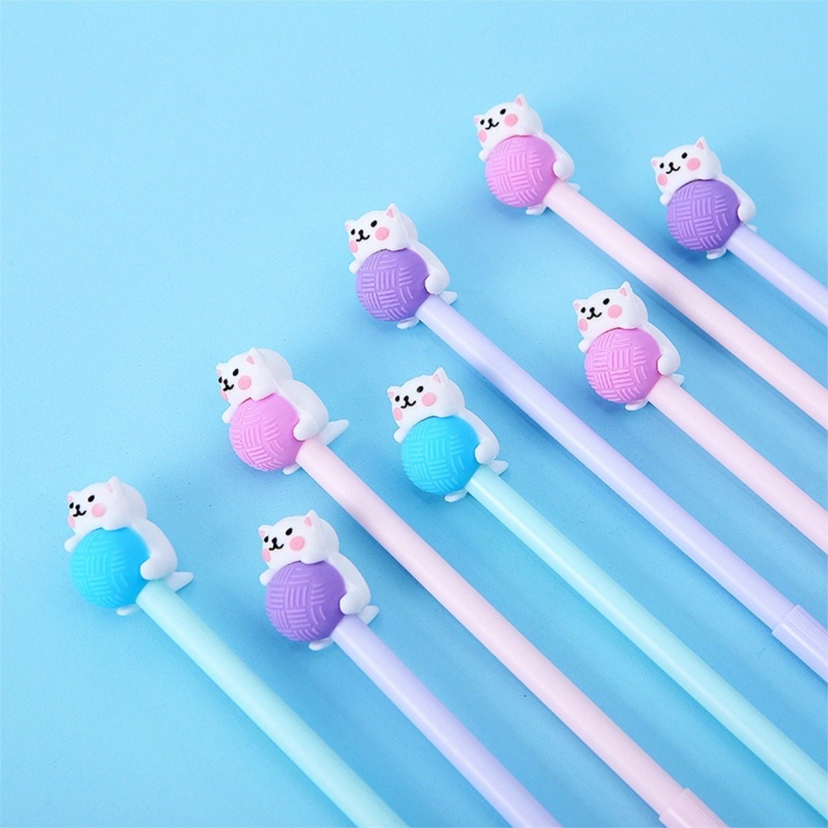 Lapicera Boligrafo Divertida Escolar Liceal Kawaii Gato Bola - Imagen 3