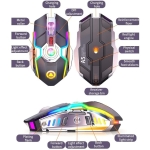 Mouse Juego Inalámbrico Recargable E-sport Game Rgb Ergonomi - Imagen 2