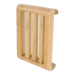 Jabonera De Bambú Rectangular Natural Diseño 11x8 Cm - Imagen 4