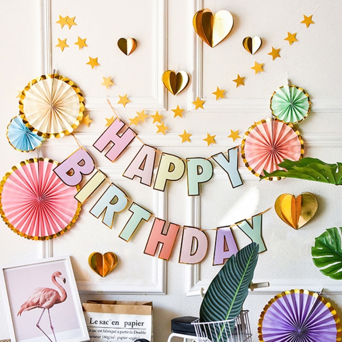 Guirnalda De Cumpleaños Happy Birthaday Letras Gruesas - Imagen 5