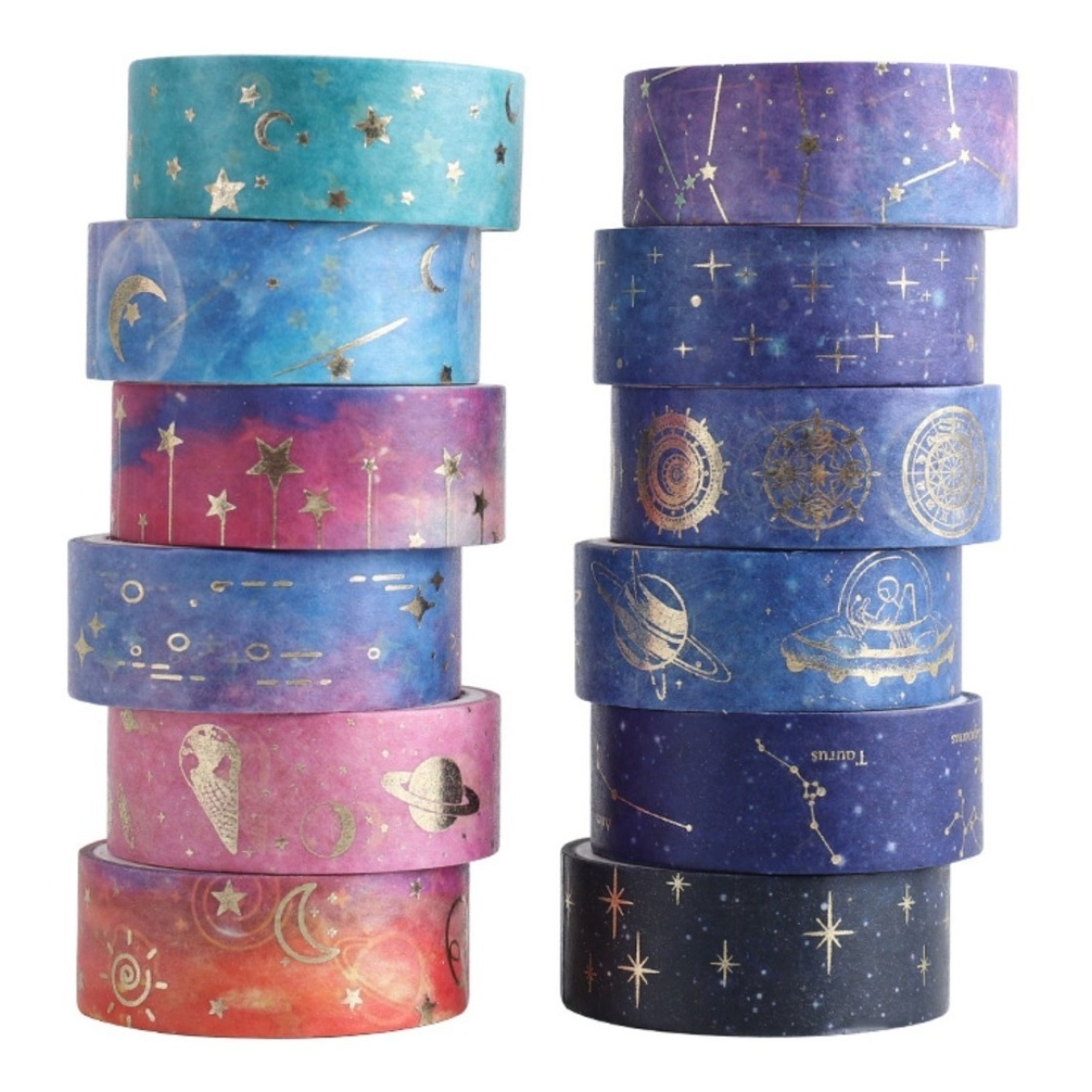 Set X12 Cinta Adhesiva Decorativa De Papel Washi Tape Deco - Imagen 1