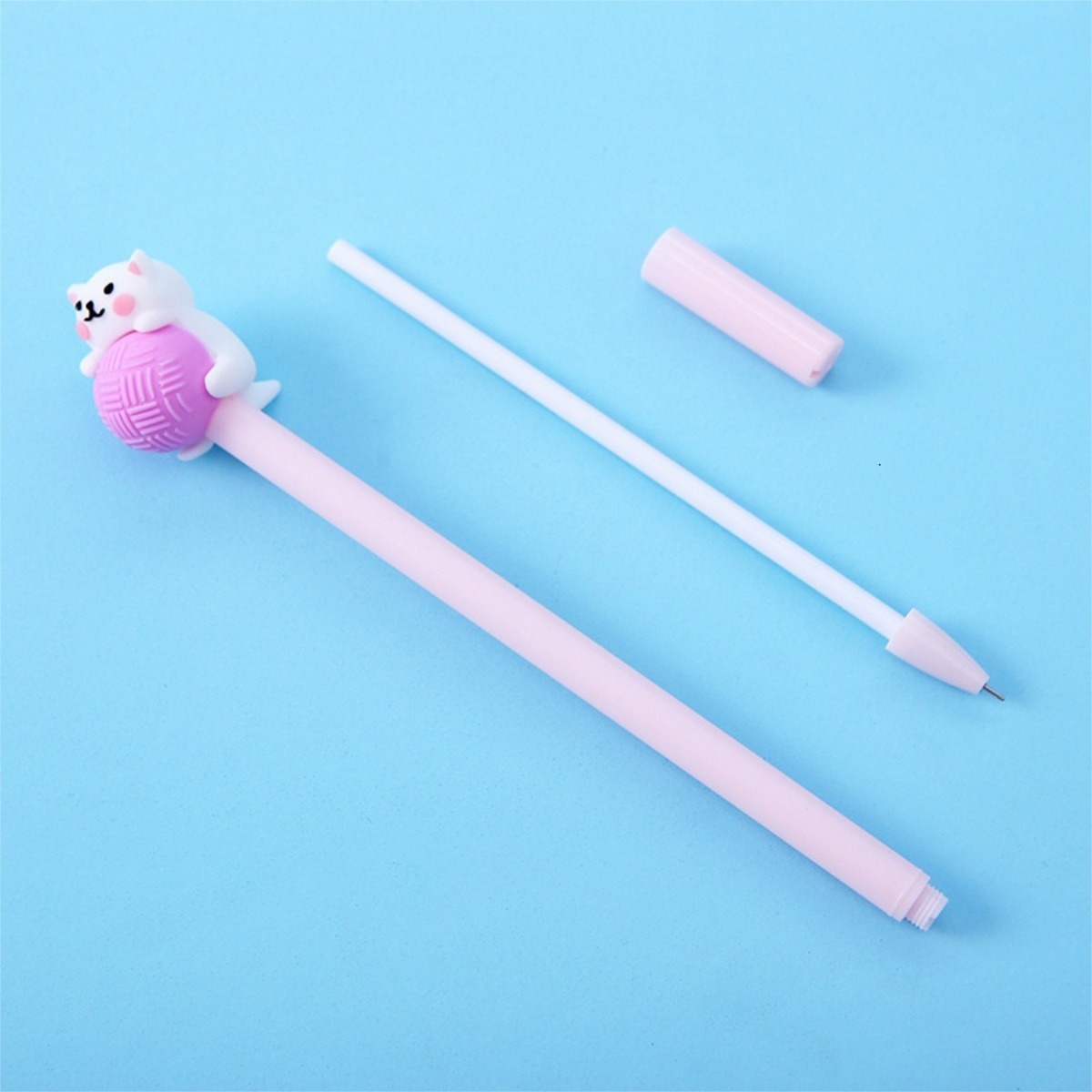 Lapicera Boligrafo Divertida Escolar Liceal Kawaii Gato Bola - Imagen 14