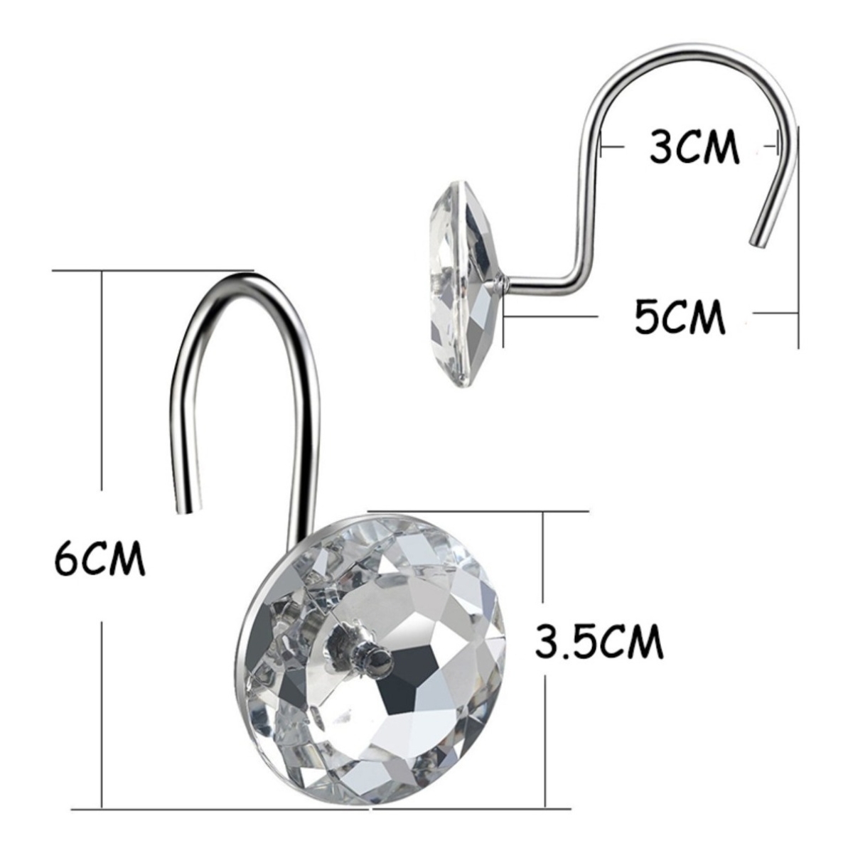 Pack X 12 Ganchos Para Cortina De Baño Argollas - Iluminaras - Imagen 5