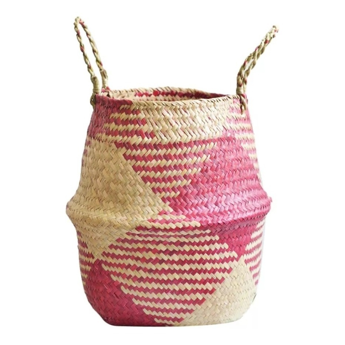 Cesto De Fibra Natural Canasto Ratán Decoración Multiuso M - Imagen 6