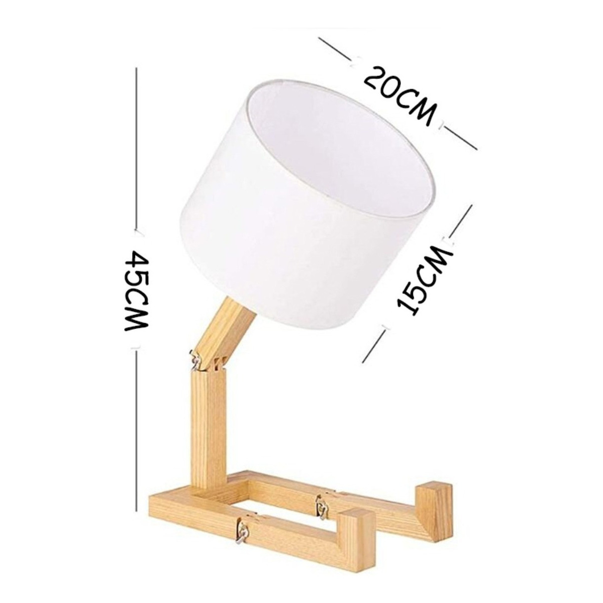 Lampara De Escritorio Portatil Persona Articulable En Madera - Imagen 4