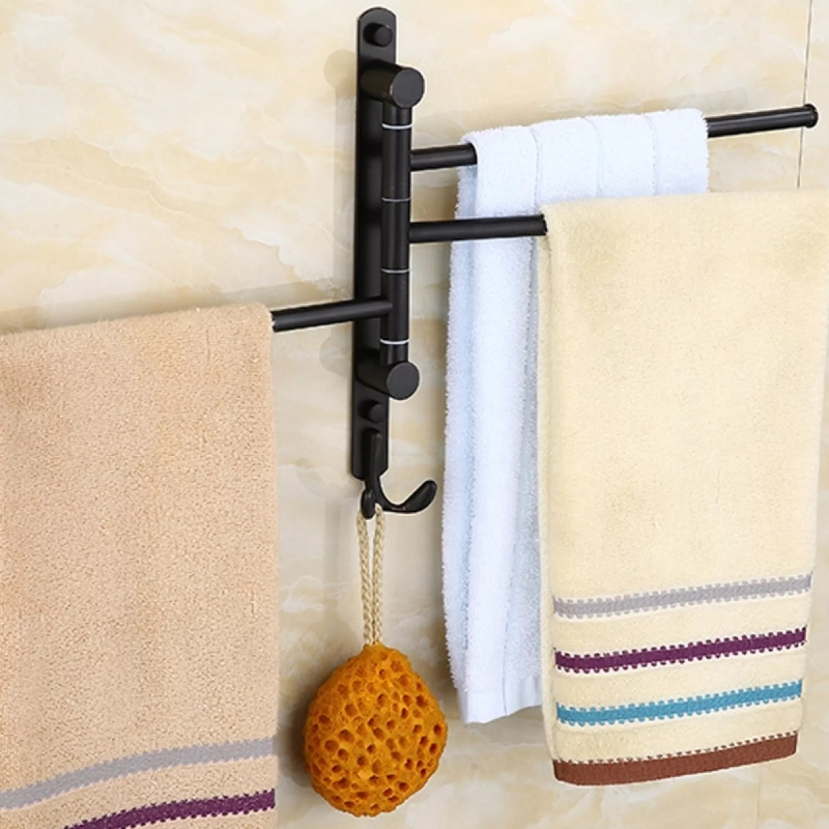 Toallero Móvil Aluminio De 3 Brazos Ideal Baño Calidad - Imagen 3