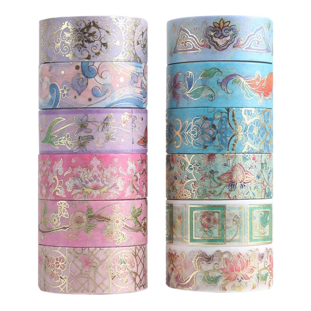 Set X12 Cinta Adhesiva Decorativa De Papel Washi Tape Deco - Imagen 11