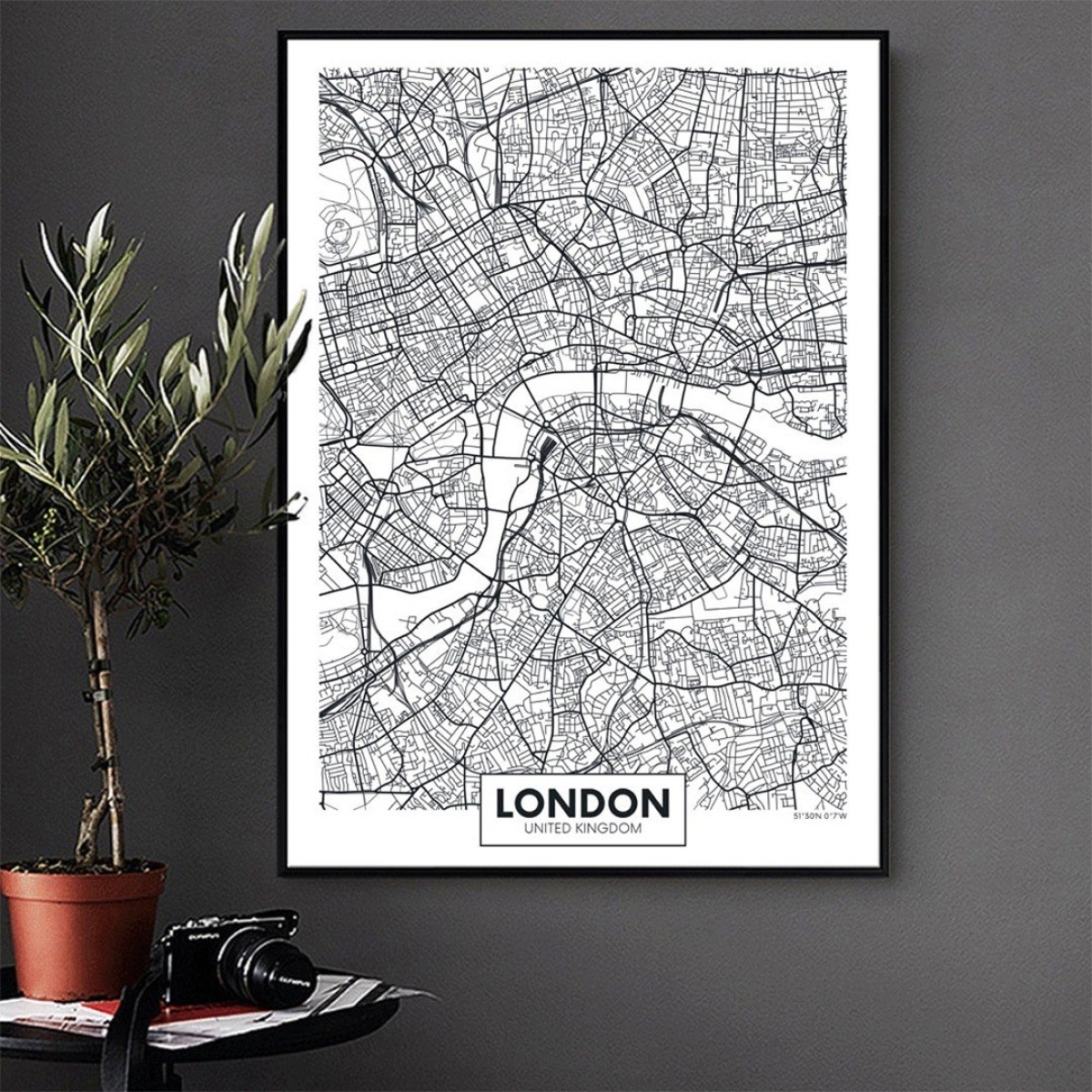 Cuadros Decorativos Mapas Ciudades Marco De Madera 50x70cm - Imagen 34