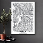 Cuadros Decorativos Mapas Ciudades Marco De Madera 50x70cm - Imagen 34