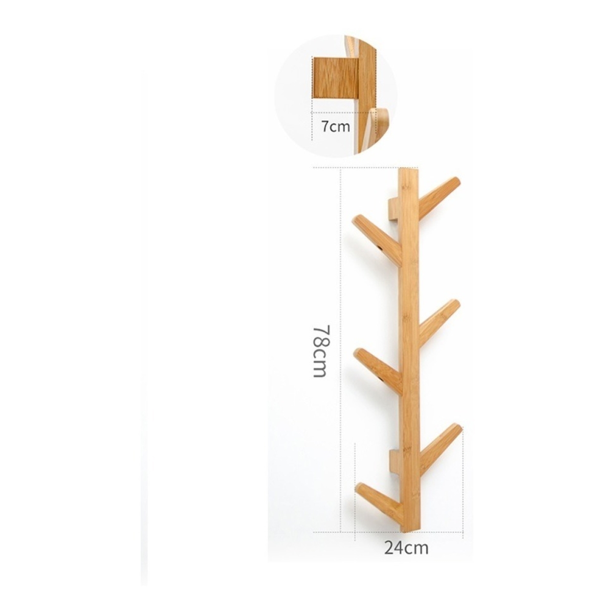 Perchero De Pared En Madera 6 Ganchos Decorativo - Imagen 11