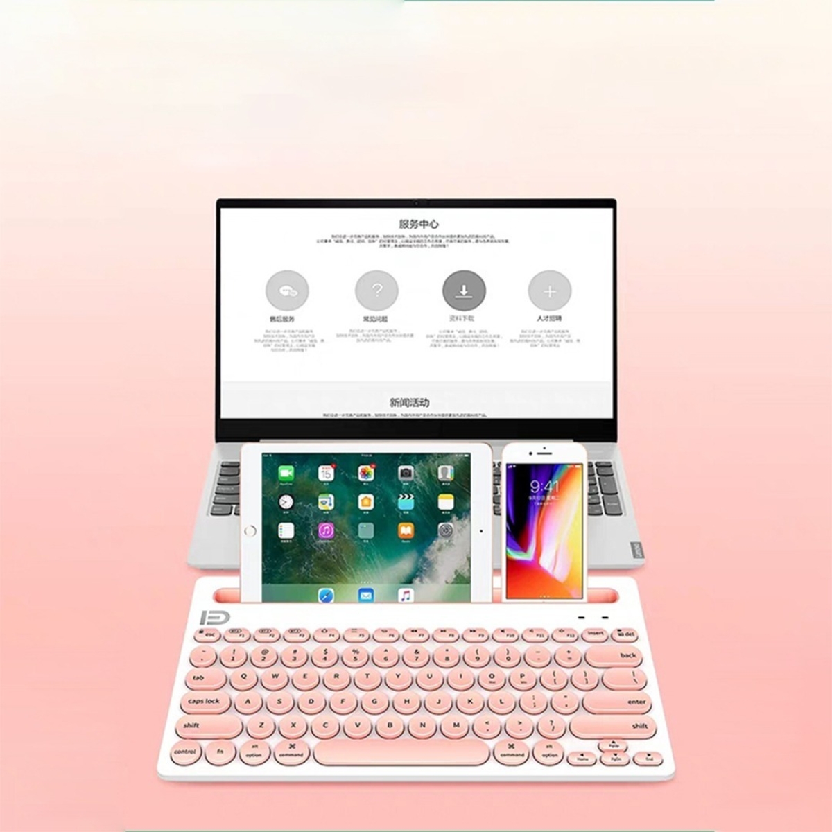 Teclado Inalámbrico Bluetooth Multi Device Celular Tablet Pc - Imagen 5