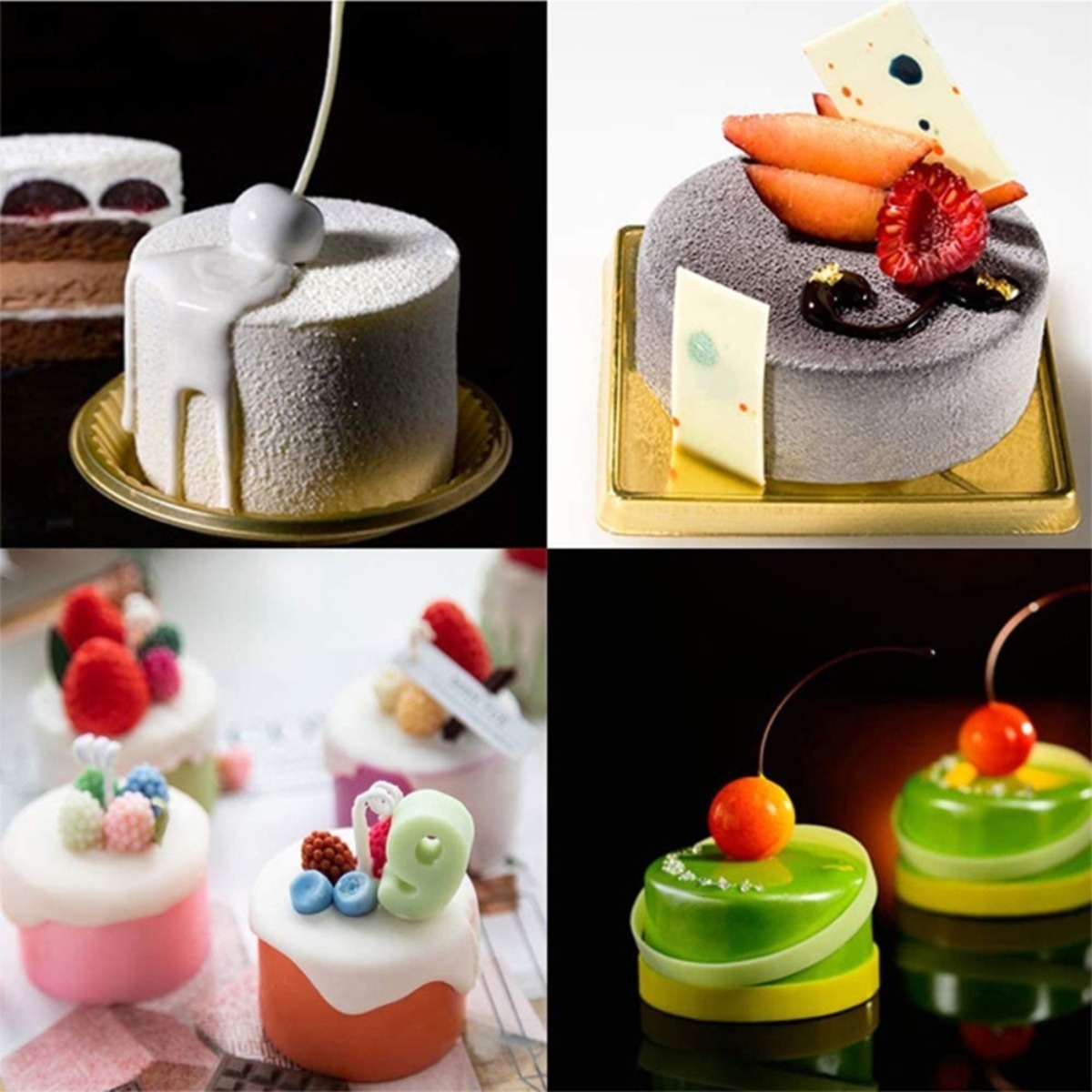 Molde Silicona 8 Mini Tortas Postres Reposteria -40º A 230º - Imagen 3