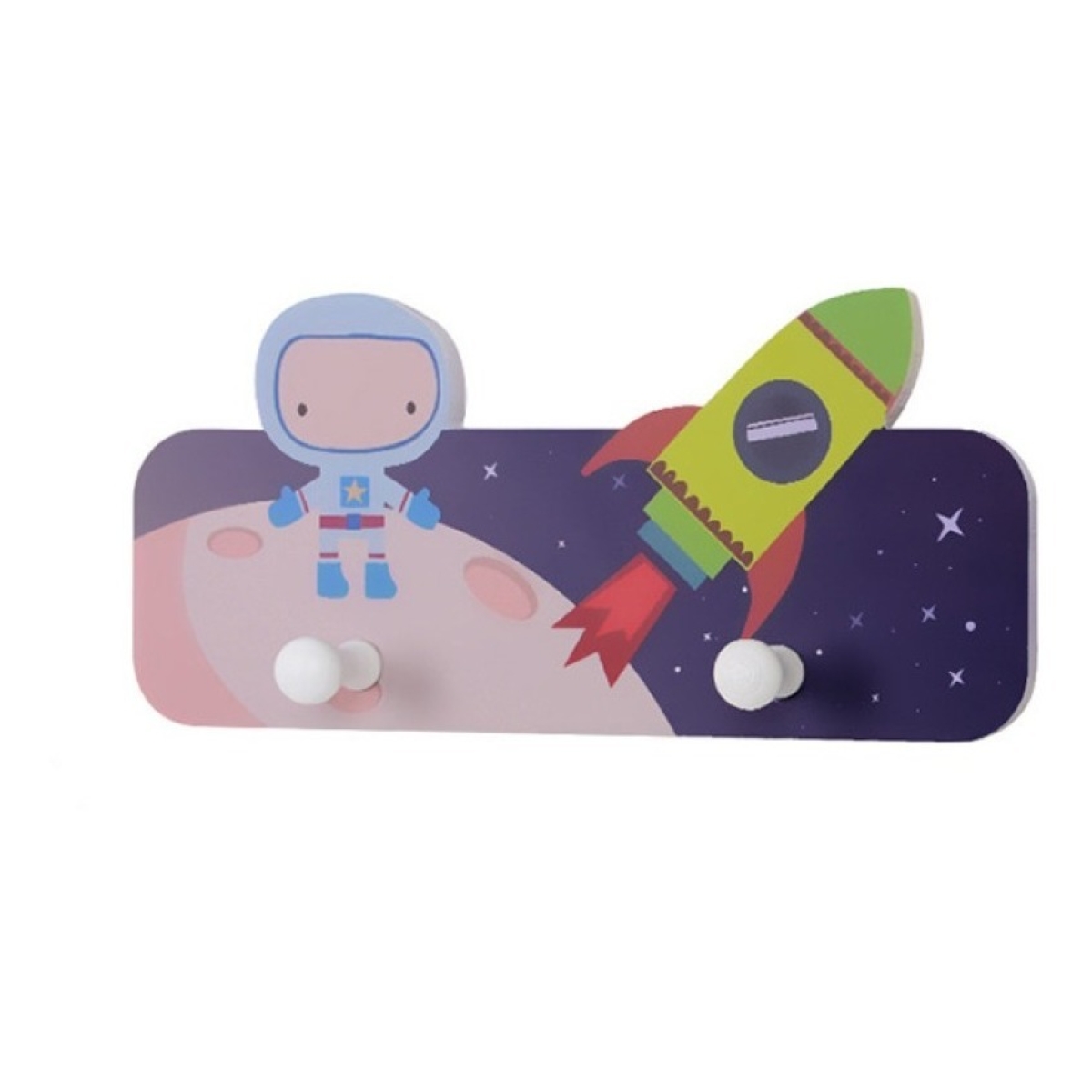 Perchero Colgante De Pared Infantil Astronautas Decorativo - Imagen 1