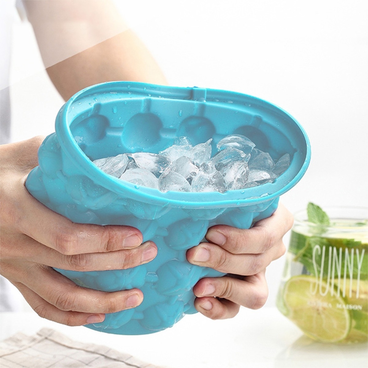 Hielera Circular Silicona Congela Rápido Enfria Latas 1000ml - Imagen 4