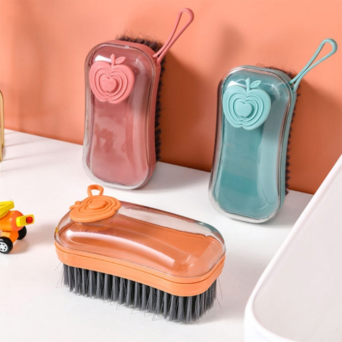 Cepillo Dispensador Jabon Limpieza Calzado Ropa Baño Cocina - Imagen 11