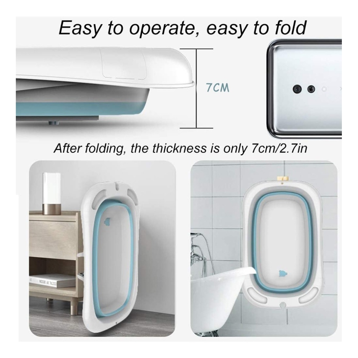 Bañito Bebé Plegable Oval Alta Calidad Baño Bebe - Imagen 12