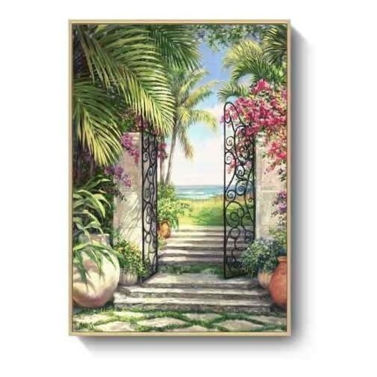 Cuadros Modernos Decorativo + Marco Madera Tripticos Paisaje - Imagen 1