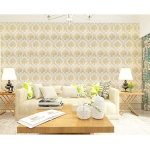 Papel Adhesivo Empapelar Paredes Arabescos Dorado 122 Cm - Imagen 5