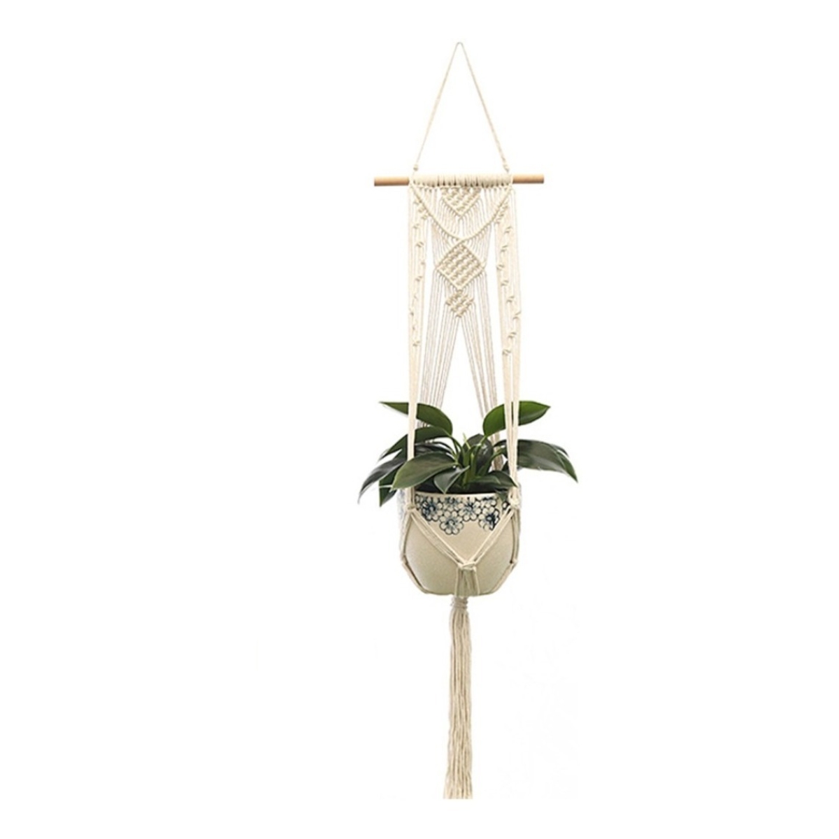 Porta Macetas Tejidos En Macrame Pack X 4 - Varios Diseños - Imagen 5