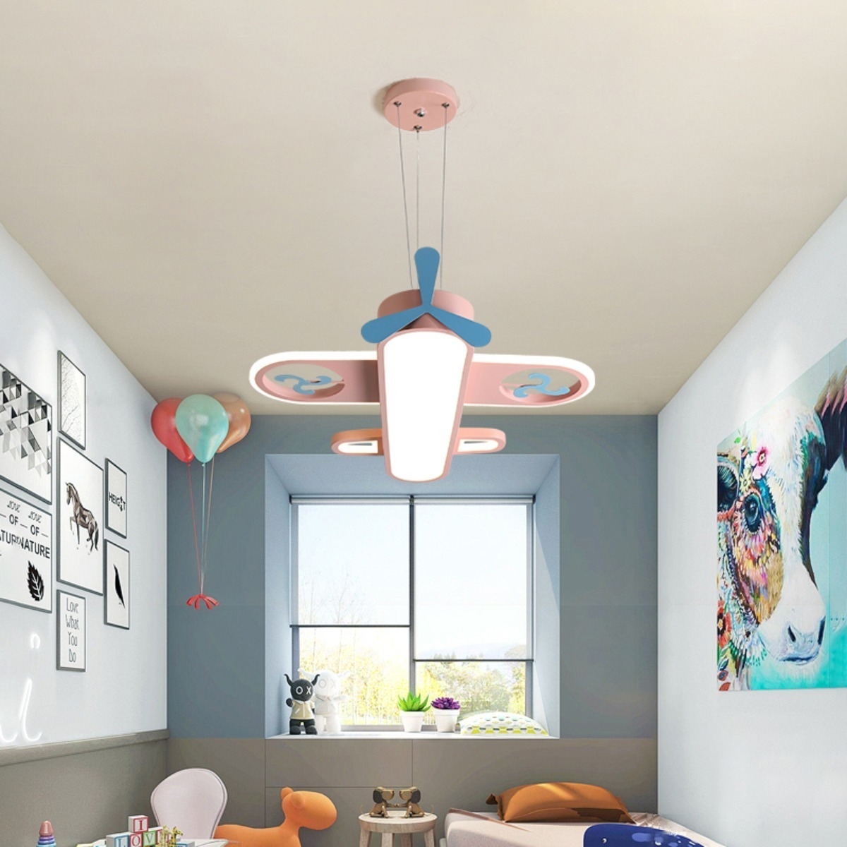 Lampara Colgante Led Infantil Habitacion Niño Niña - Avion - Imagen 7
