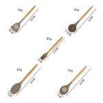 Juego 9 Piezas Utensilios Silicona + Soporte Madera Cocina - Imagen 2