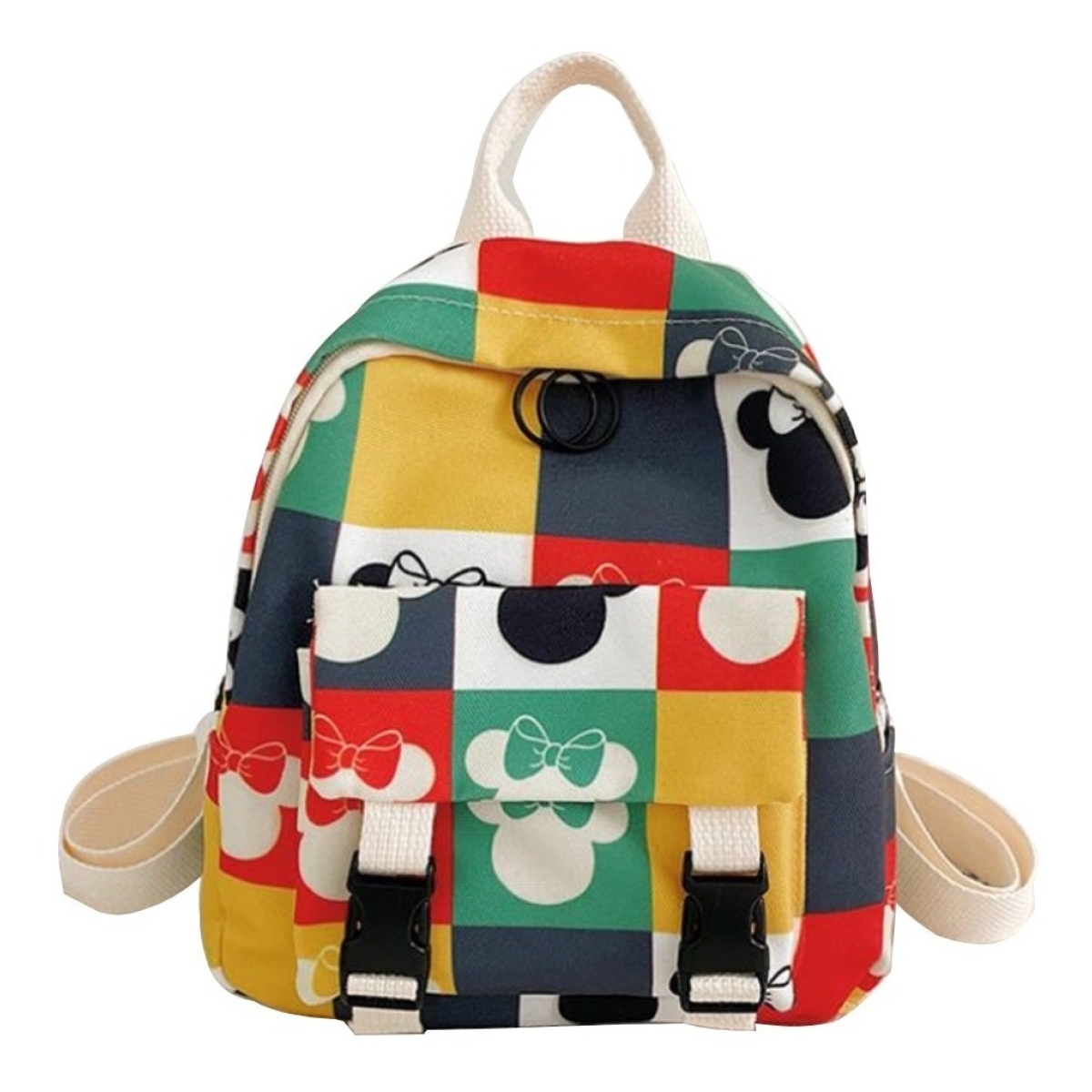 Mochila Infantil Escolar A Cuadros Disney Mickey O Minnie - Imagen 1