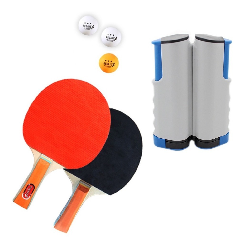 Set Ping Pong 2 Paletas +3 Pelotas + Red + Soportes — El Rey del