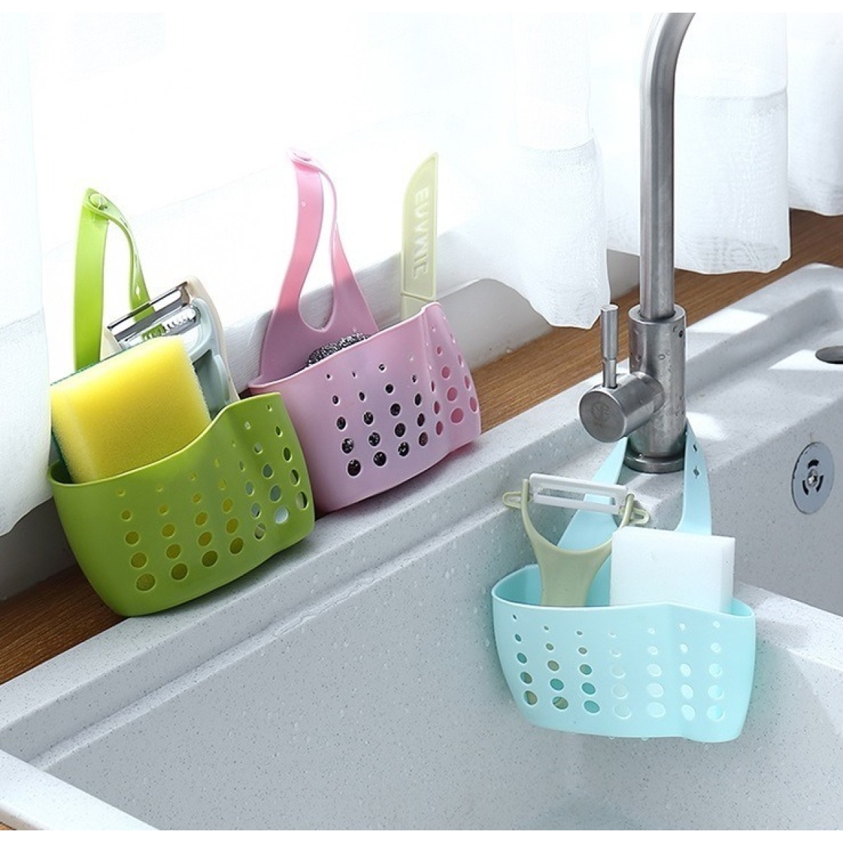 Porta Esponja De Silicona Para Cocina Escurridor Colgante - Imagen 11