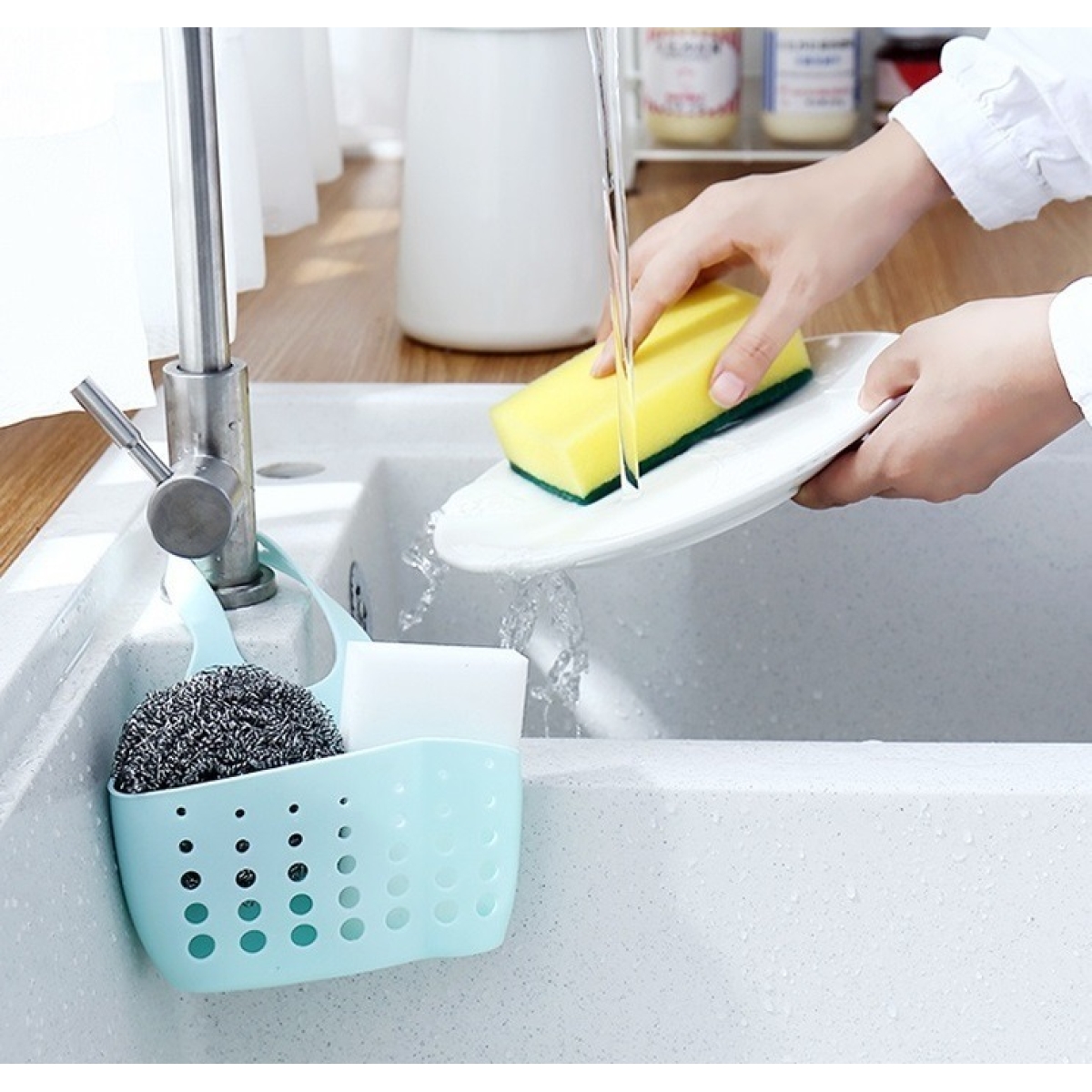 Porta Esponja De Silicona Para Cocina Escurridor Colgante - Imagen 10