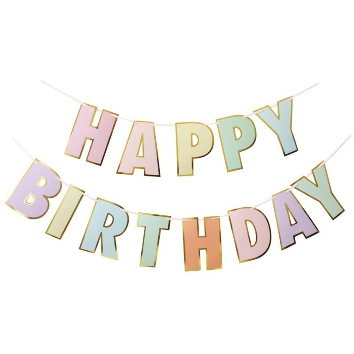 Guirnalda De Cumpleaños Happy Birthaday Letras Gruesas - Imagen 1
