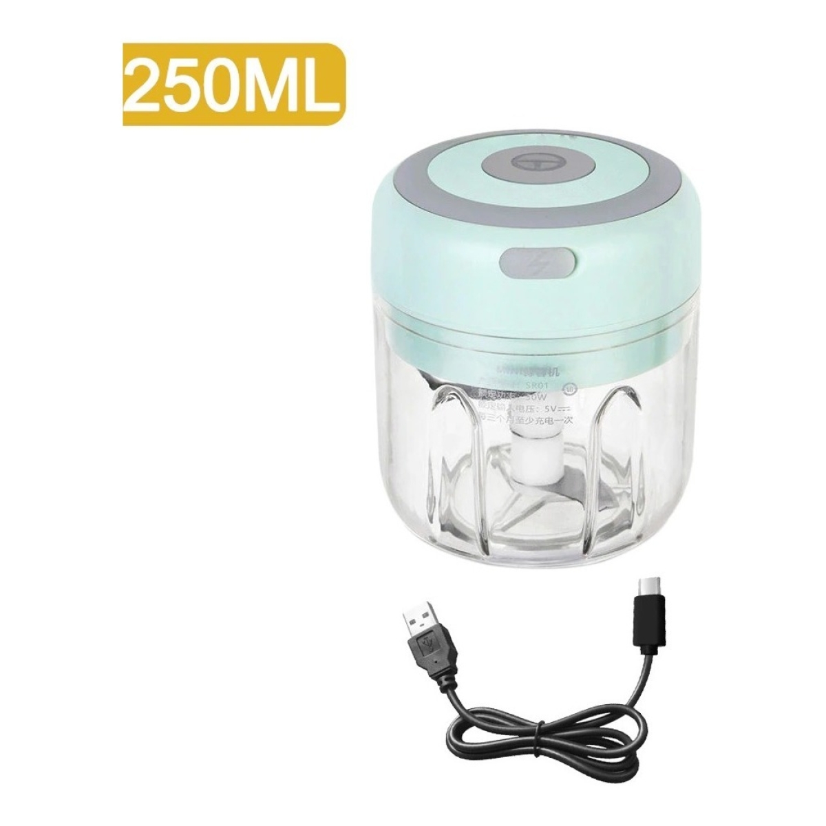 Cortador Triturador Eléctrico Ajo Verduras Recargable 250 Ml - Imagen 13