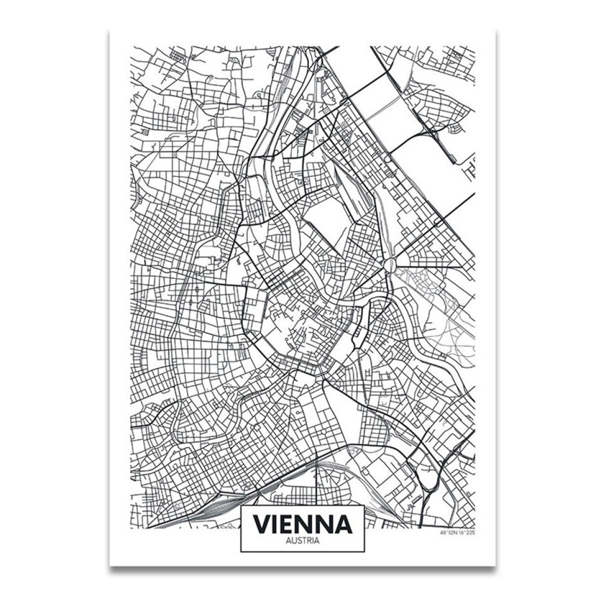 Cuadros Decorativos Mapas Ciudades Marco De Madera 50x70cm - Imagen 99