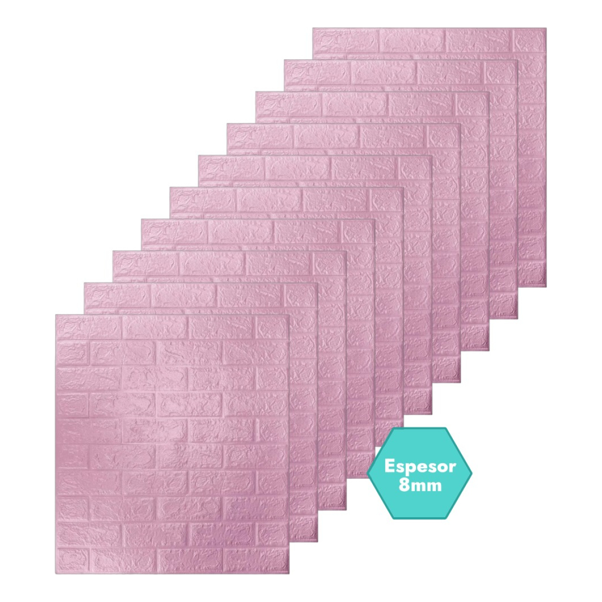 Pack X 10 Placa Revestimiento Pared Autoadhesiva 70x77cm 8mm - Imagen 5