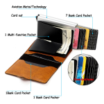 Porta Tarjetas De Metal Rfid Cuero Sintetico Doble - Imagen 16