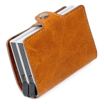 Porta Tarjetas De Metal Rfid Cuero Sintetico Doble - Imagen 8