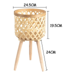 Porta Macetas Deco Estilo Boho Fabricado En Bambu - Mediano - Imagen 2