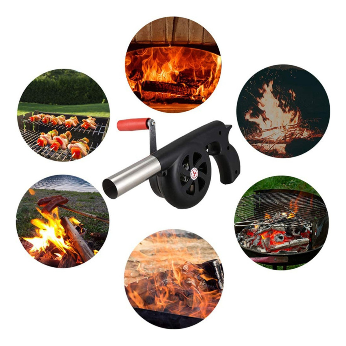 Avivador Fuego Soplador Fuelle De Mano Bbq40w - Imagen 6
