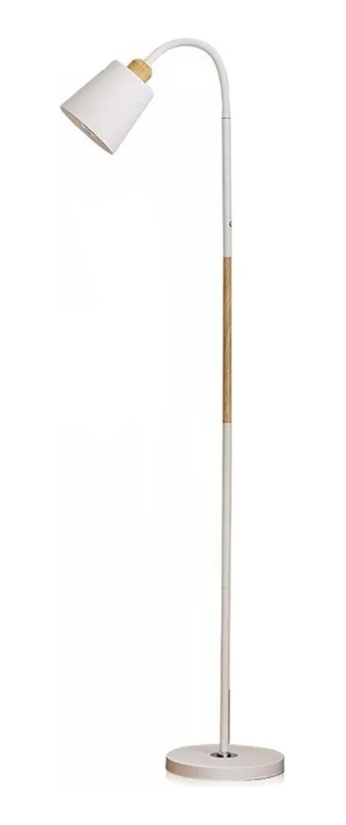 D_756653-MLU69870462632_062023-F.jpg Lampara Luminaria De Pie Pantalla Metal Con Madera Deco - Imagen 1