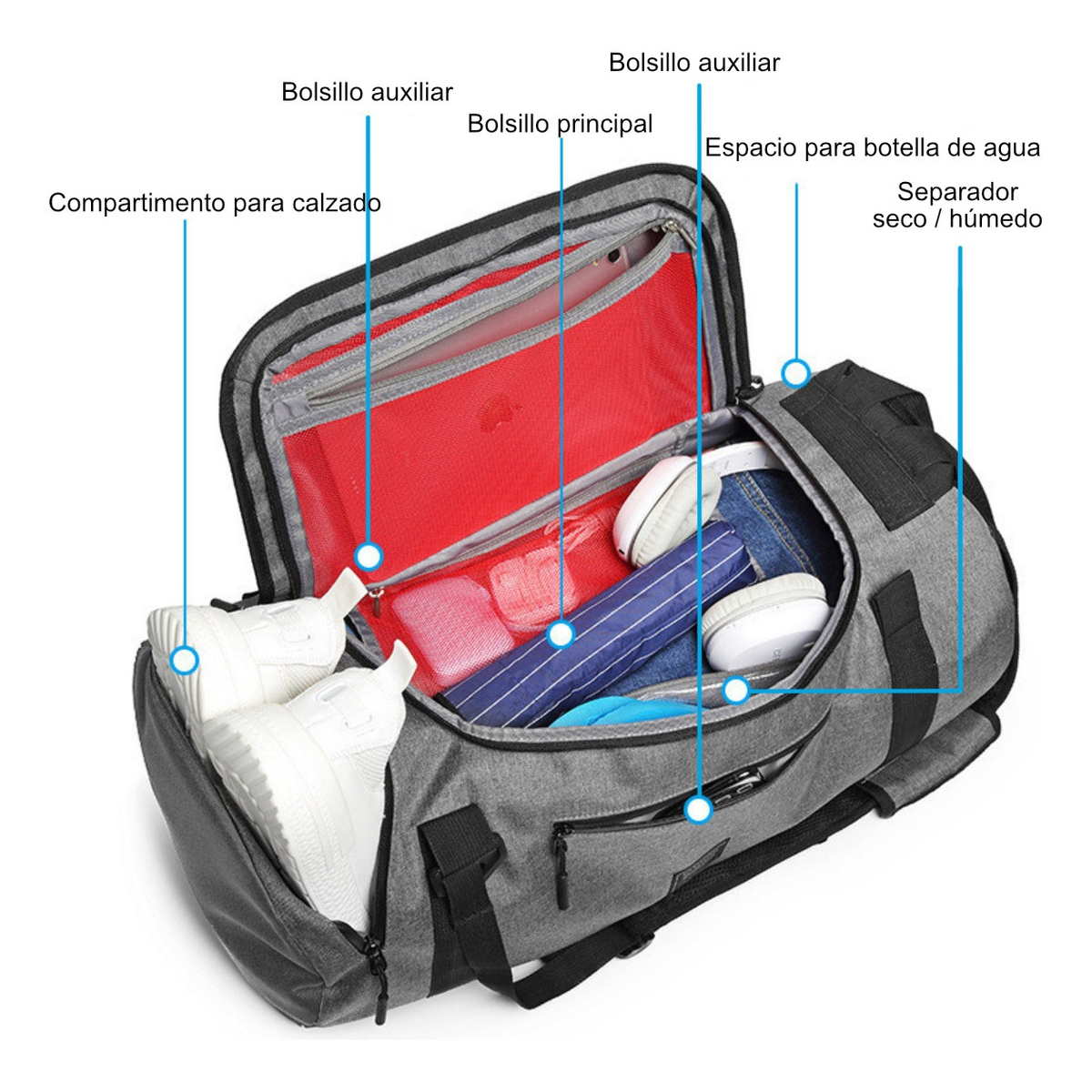 Bolso Deportivo Mochila P/gym Futbol Gran Capacidad - Imagen 4